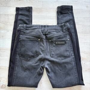 Burberry London Women's Skinny Ankle Jeans With Jersey Side Panels | Grey 28‎